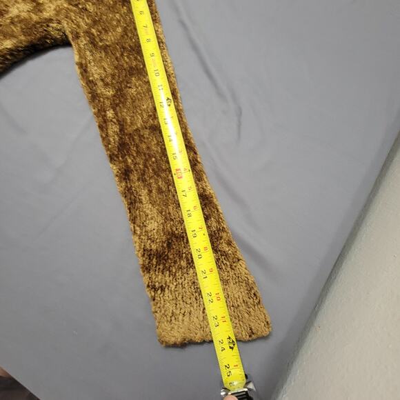 Jamie Scott Brown Chenille Sweater V Neck Plush Vintage 90s L - Picture 4 of 8